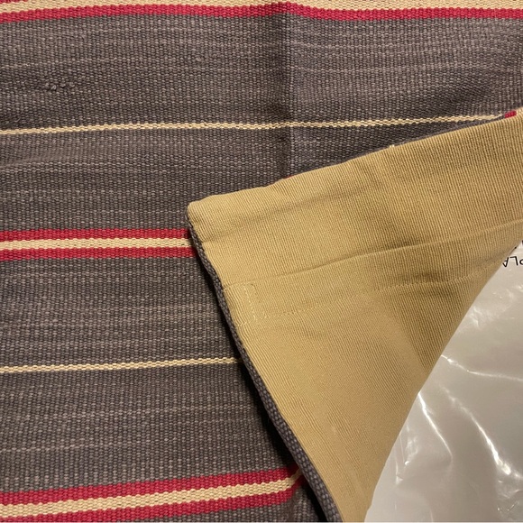 New Pottery Barn Alvarado Dhurrie Stripe Kilim Pillow Cover, 18” Gray/Red - Picture 6 of 8